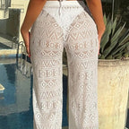 Women Blouse Mesh Plaid Sexy Beach Pants
