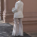 Women's Clothing Office Solid Color Blazer Yarn Pants Two Piece Sets