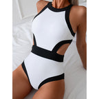 Competitive Black One-piece Swimwear