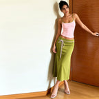 Summer Women Sexy Camisole Slim Fit Maxi Skirt Set