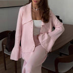 Women's Knit Bell-Sleeve Skirt Suit Two-Piece Set