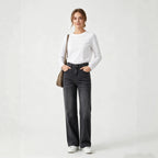 HW Loose Straight Casual All Match Washed Women Jeans