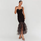Women's Patchwork Strap Dress Skinny Sheath Dress
