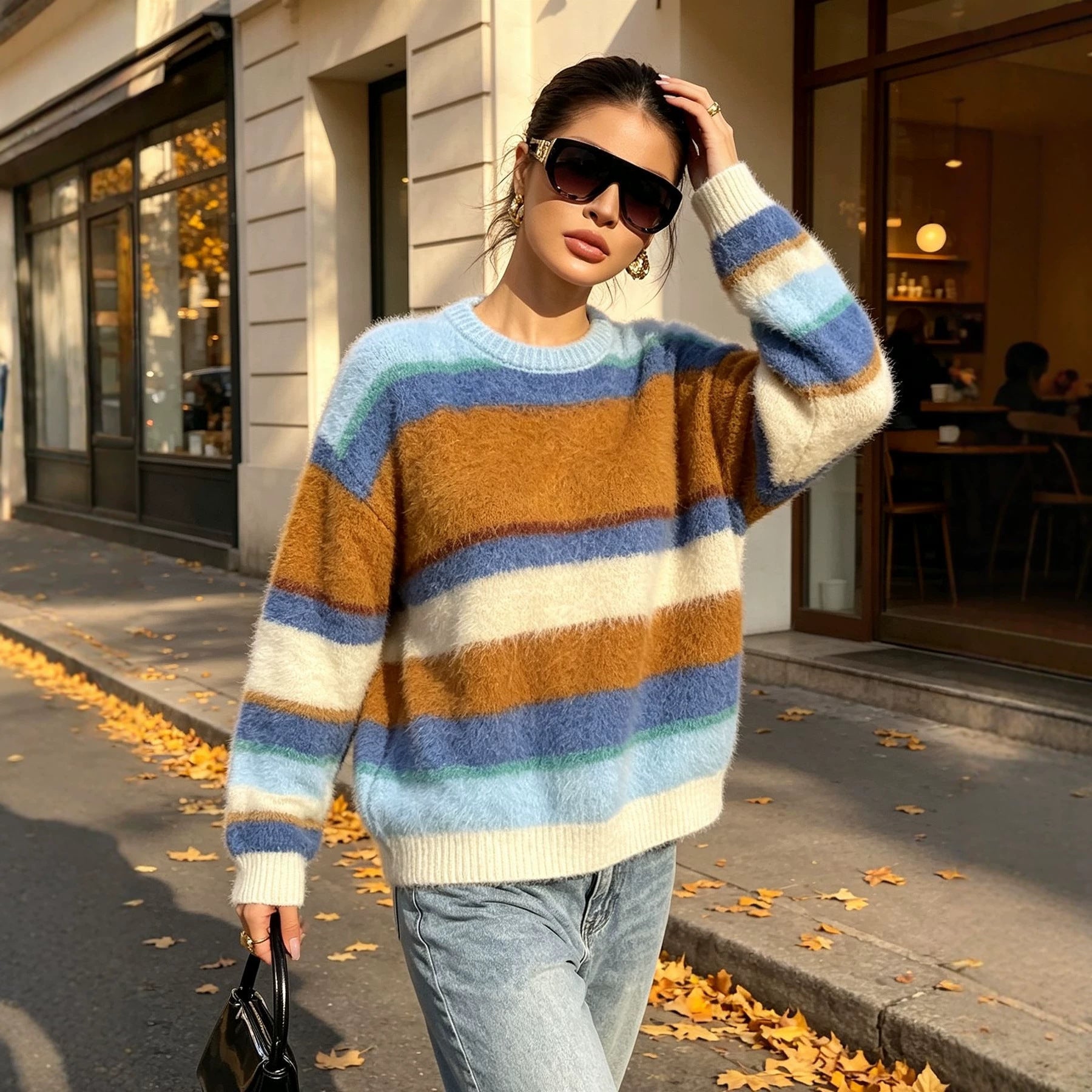 Women's Striped Knit Sweater