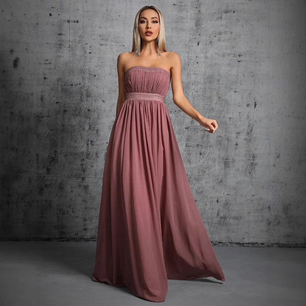 Women's Tube Top Evening Dress