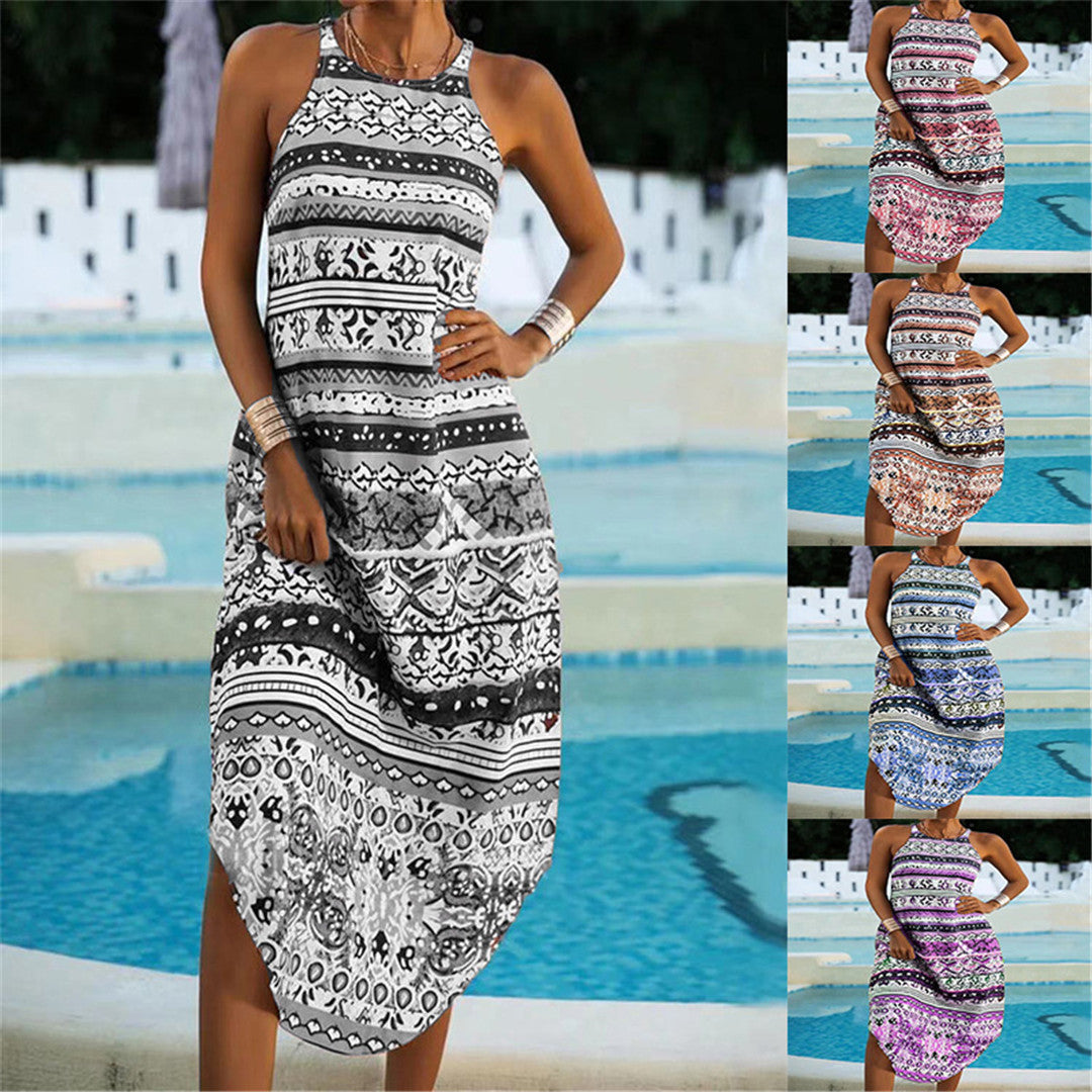 Printed Sleeveless Summer Dress