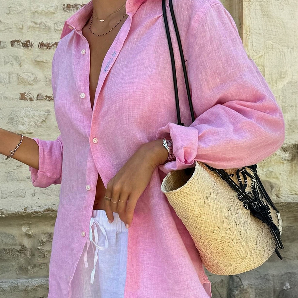 Women Clothing Casual Solid Color Shirt Top Spring Summer