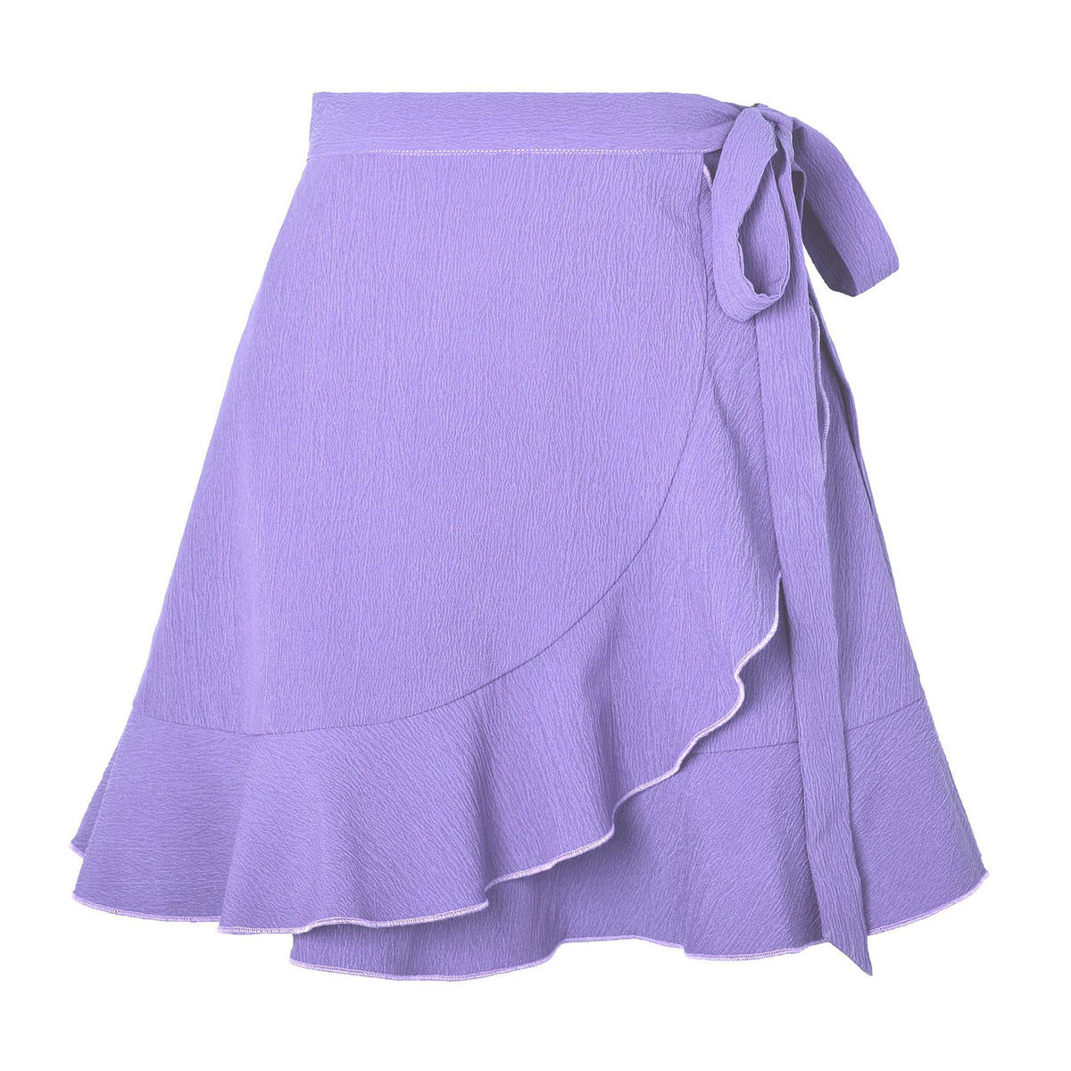 Summer One Piece Lace Up High Waist Solid Color Lotus Skirt
