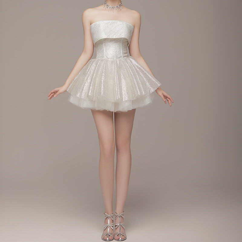 Off-Shoulder Tube-Top Short Dress