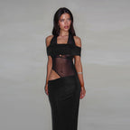 Women's Off-Shoulder Halter Cutout Dress