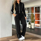 Sports Casual Contrasting Color Thread Sports Set Autumn Winter