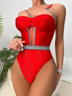 Sexy Red Black Two Color Sleeveless Jumpsuit Sexy Lingerie Set