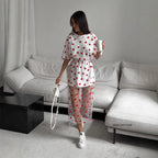 Women's Sexy Women Clothing Long Heart Mesh Stitching Loose Short Sleeve T Shirt Dress