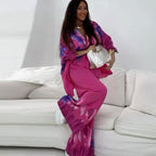 Printed Top & Wide-Leg Pants Two-Piece Set