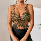 Women's Women’s Backless Cutout Chain Crop Top
