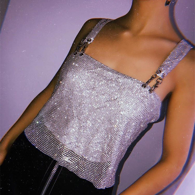 Keychain Camisole Tube Top Backless Spaghetti Straps Cropped