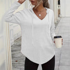 Women's V-Neck Drawstring Hoodie