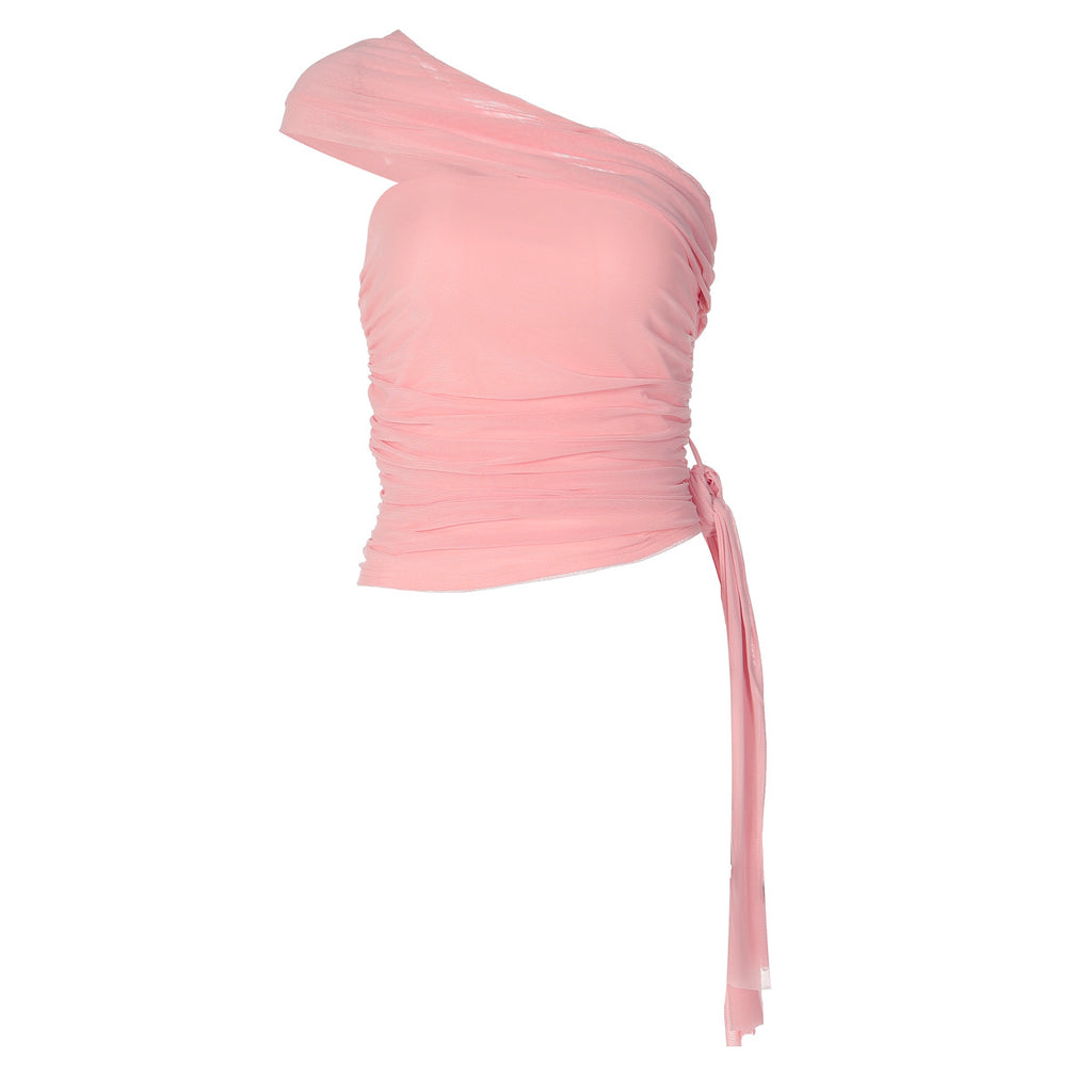 Women's Asymmetric Diagonal Collar Top