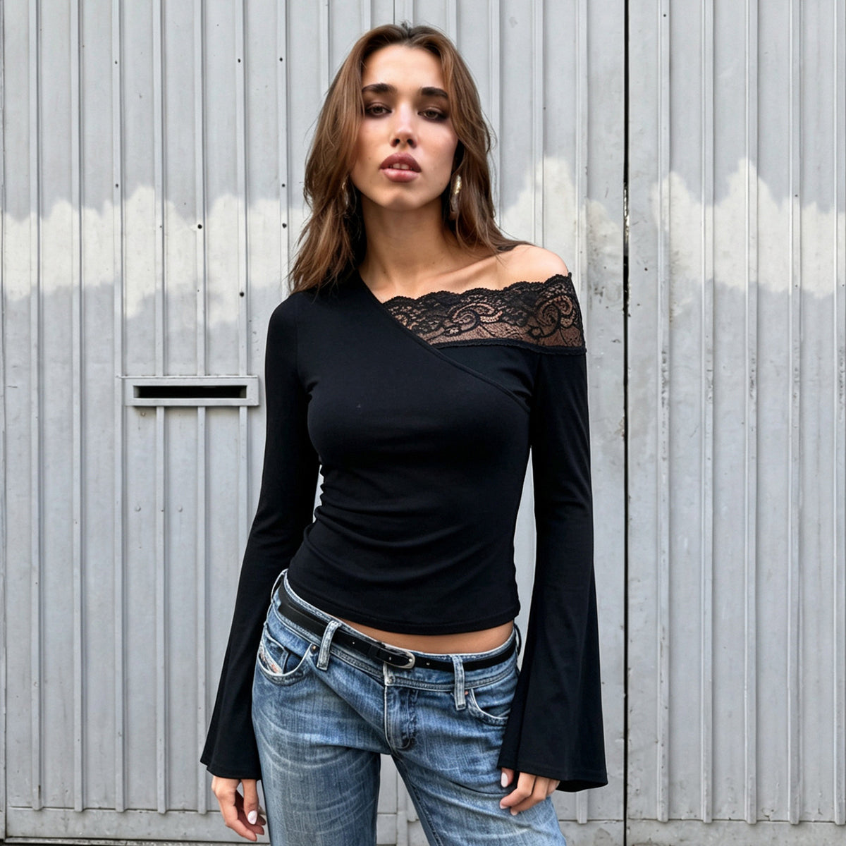 Women's Lace Off Shoulder Top