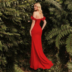 Women's Off-Shoulder Split Maxi Evening Dress