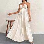Women's Backless Pleated Dress