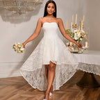 Strapless Jacquard Lace A-Line Dress