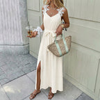 Women's Summer Cami Solid Color Split Sleeveless Dress