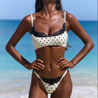 Women's Lace Polka Dot Bikini Set