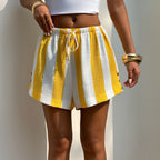 Casual Holiday Striped Shorts Spring Summer Women Clothing