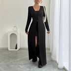 Women's Plus Size Long Knit Cardigan