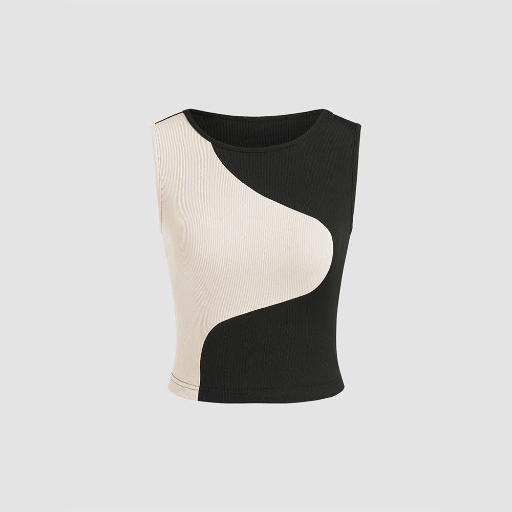 Women’s Contrast-Trim Slim-Fit Short Top