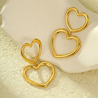 Heart Tassel Stud Earrings