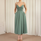Women's Elegant V-Neck Sling Maxi Dress