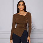 Women's Slim-Fit Long-Sleeve Knit Top