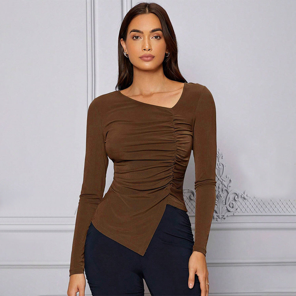 Women's Slim-Fit Long-Sleeve Knit Top