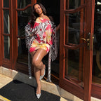 Women's Pink Floral Off-Shoulder Rhinestone Dress