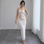 Women's High Grade Lace Tube Top and Skirt Two-Piece Set