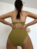 Solid Color One-piece Swimwear
