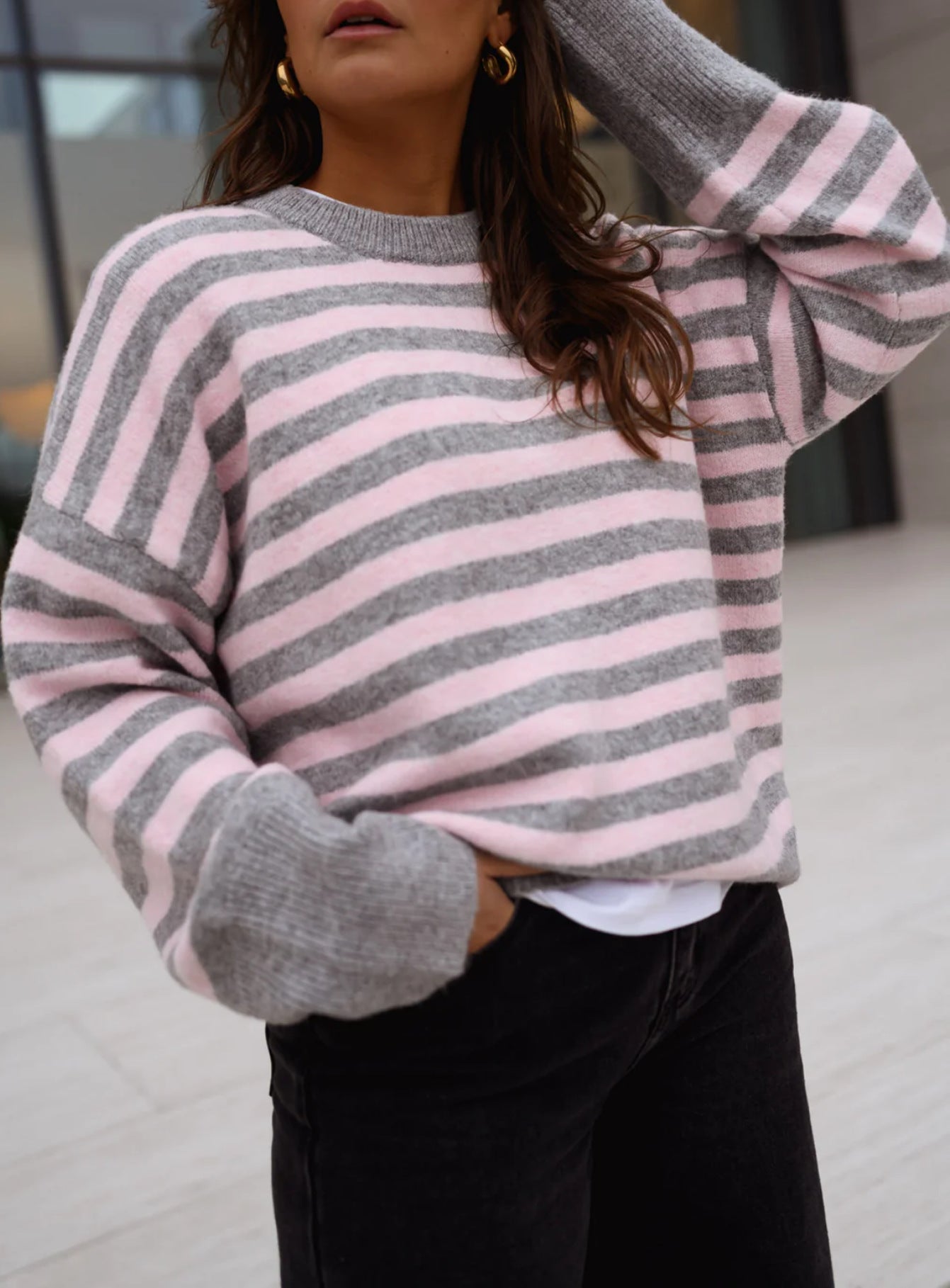 Gray Splicing Pink