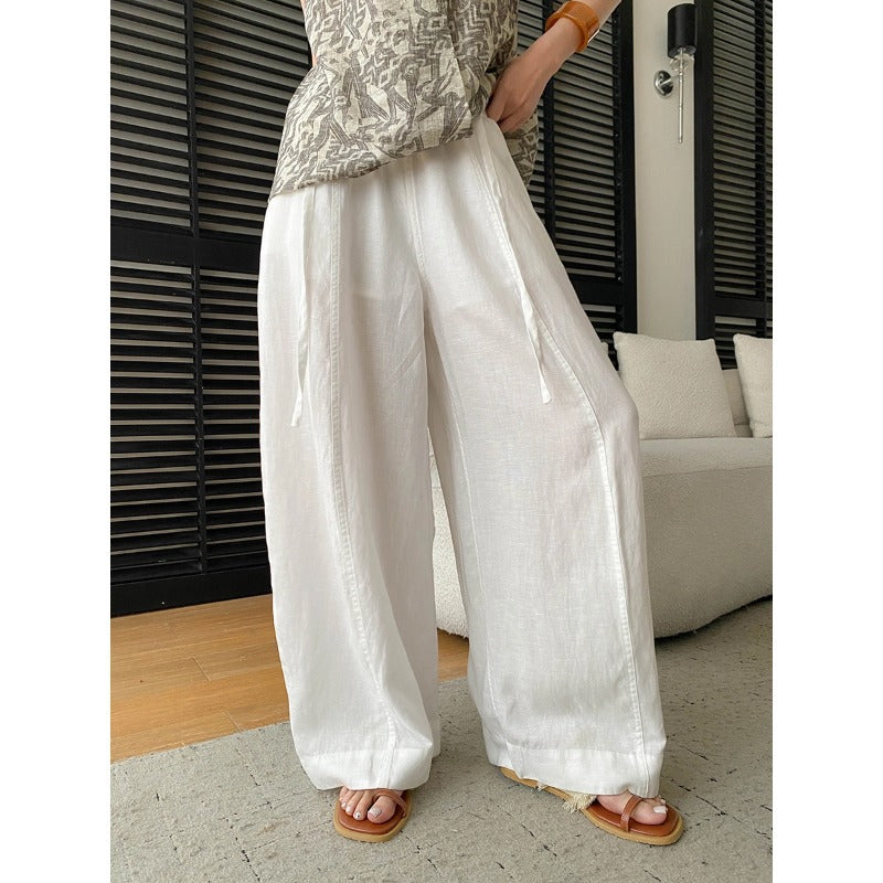 Women's Relaxed Drawstring Wide-Leg Pants