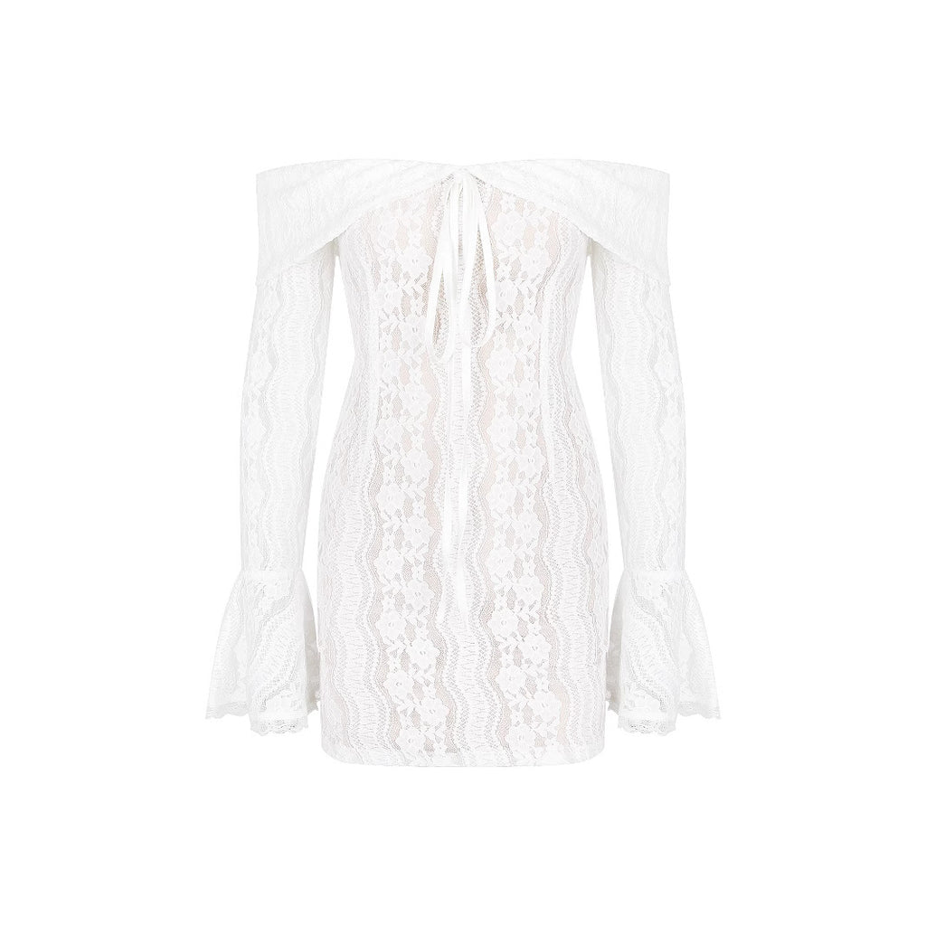 Women's Lace Long Sleeve Off-Shoulder Sheath Dress