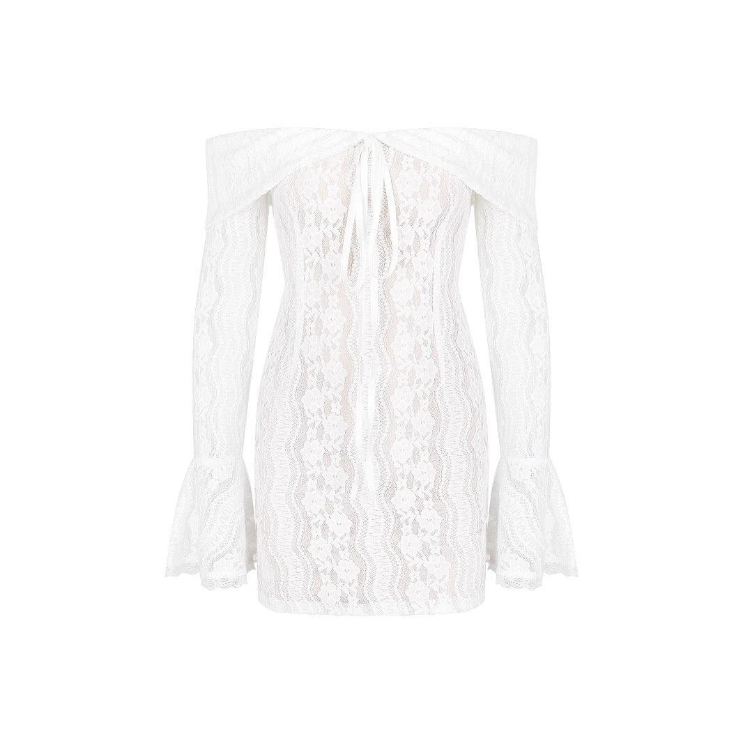 Women's Lace Long Sleeve Off-Shoulder Sheath Dress