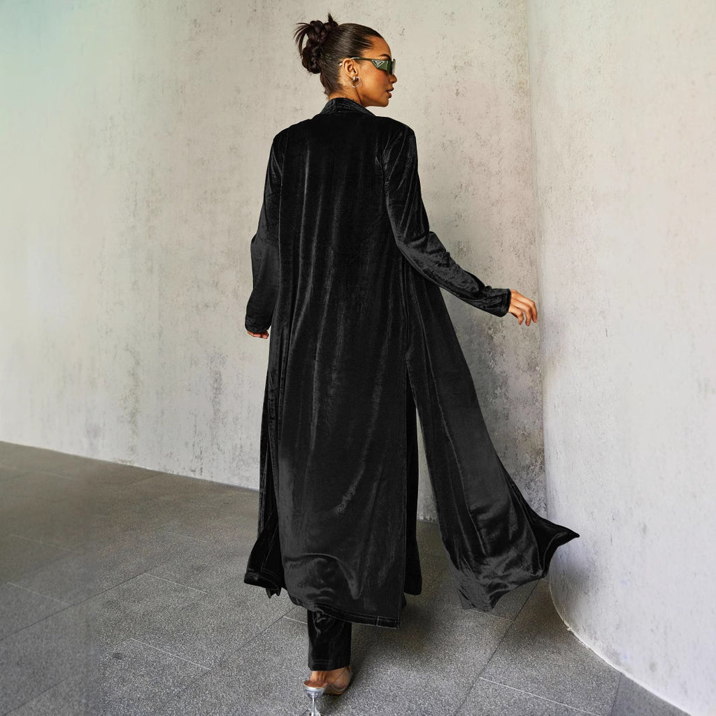 Velvet Trousers Cloak Set