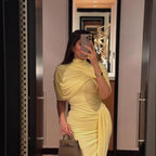 Women's Mock-Neck Asymmetric Two-Piece Dress Set