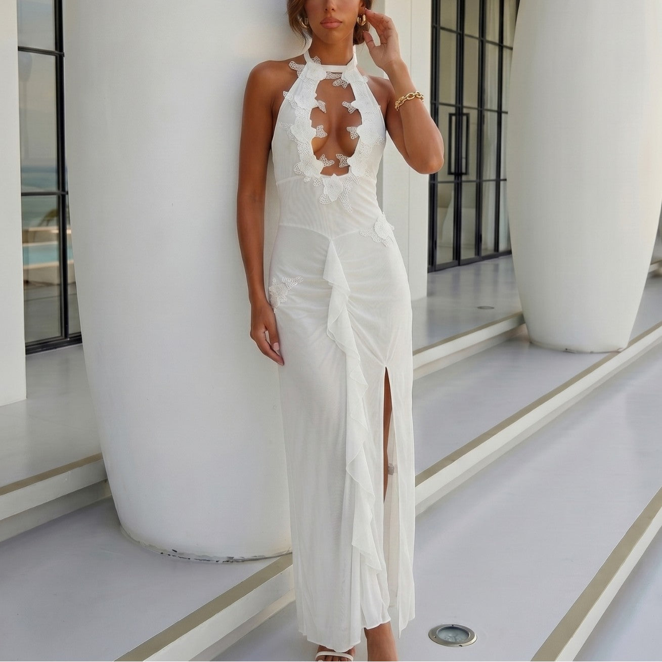 Solid Color One-piece Swimwear