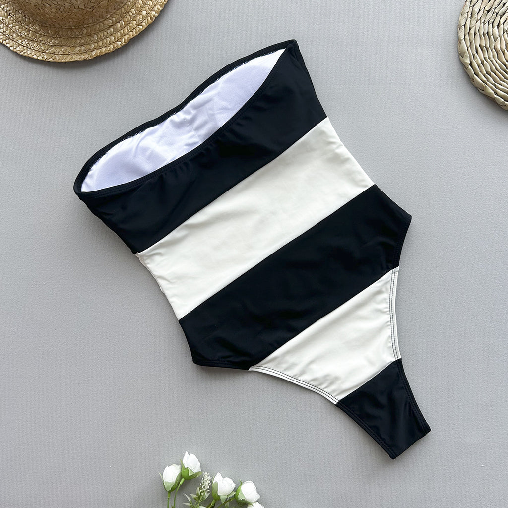 Striped One-piece Swimwear