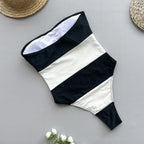 Striped One-piece Swimwear