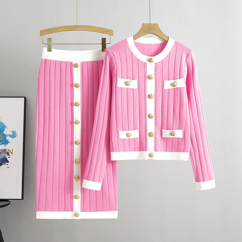 Women's Knit Skirt Suit Two-Piece Set