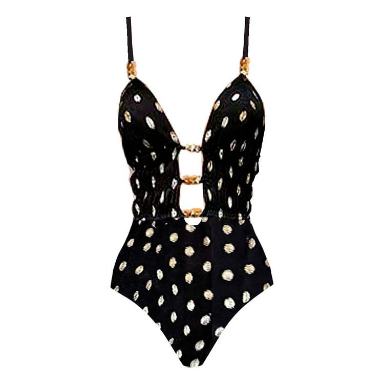 Neck Long One-piece Swimwear