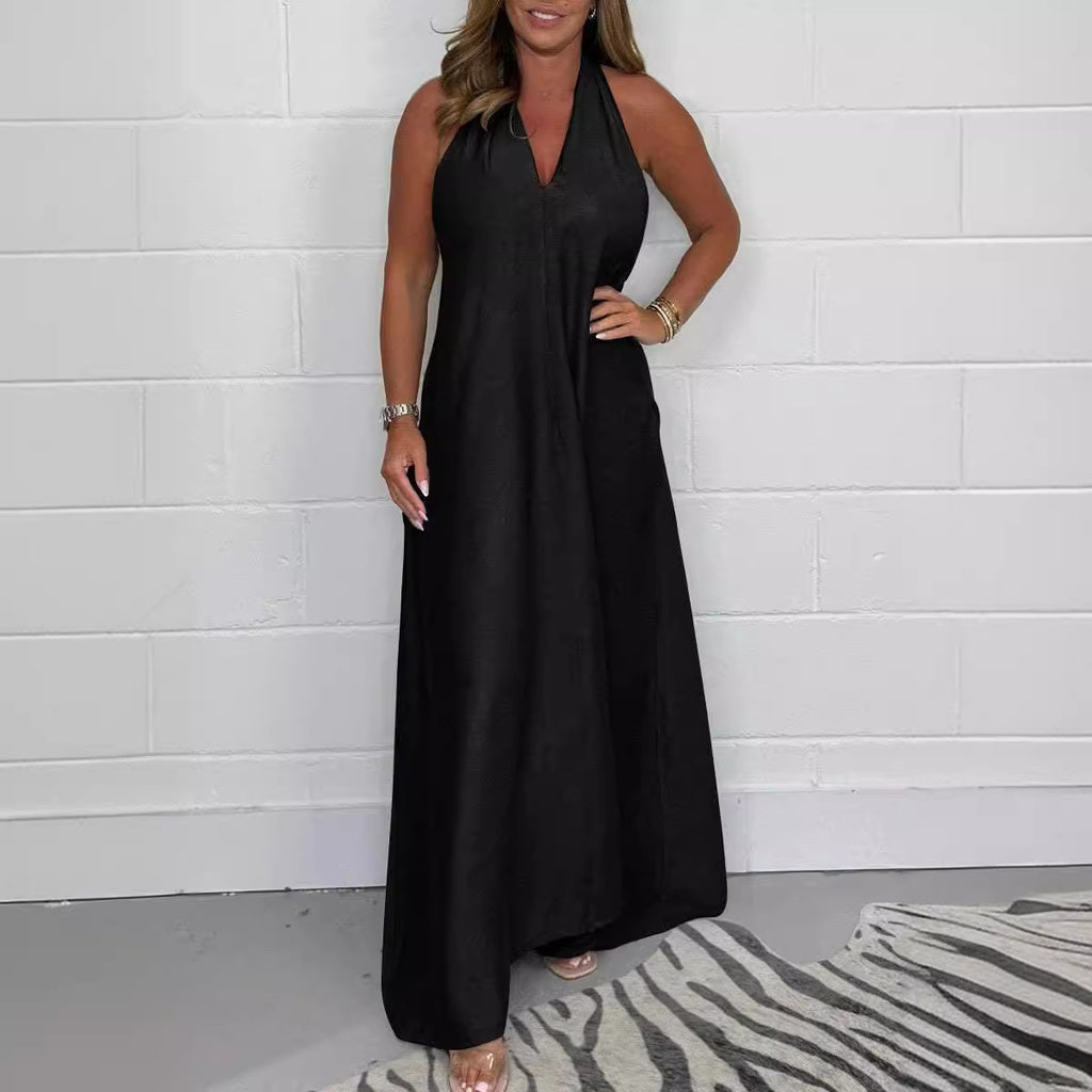 Deep-V Sleeveless Dress